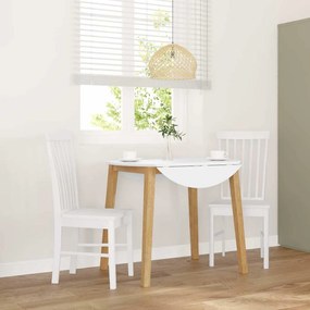 vidaXL Cadeiras de jantar 2 pcs madeira de seringueira maciça branco