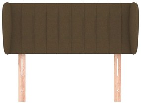 Cabeceira de cama c/ abas tecido 93x23x78/88 cm castanho-escuro