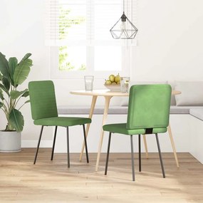 Cadeiras de jantar 2 pcs veludo verde-claro