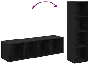 Conjunto de móvel de TV 4 pcs Preto 37 x 37 x 142.5 cm