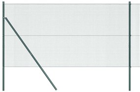 Conjunto de Poste de Cerca Conjunto de 2 Verde Metal 10 x 1 m