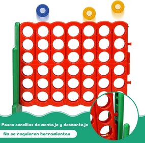 Jogo Conecta 4 gigante 84 x 33 x 74 cm para crianças e adultos para ar livre 74 cm com cesto e jogo de atirar argolas 42 peças Verde