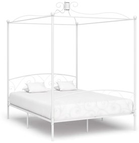 284472 vidaXL Estrutura de cama dossel 160x200 cm metal branco