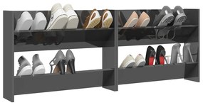 Sapateiras de parede 2pcs derivados de madeira cinza brilhante