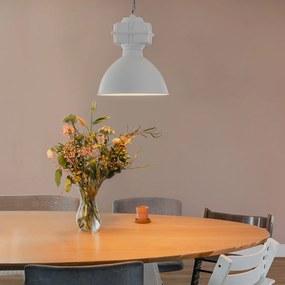Candeeiro de suspensão industrial pequeno branco mate - Sicko