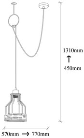 Candeeiro Suspenso Fiko – Preto – 77 x 17 cm