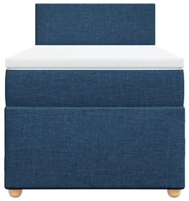 Cama com molas/colchão 80x200 cm tecido azul