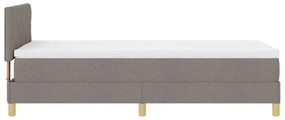 Cama Box Spring com Colchão Taupe 90x190 cm Tecido