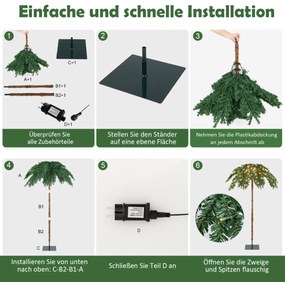 Árvore de Natal artificial grande de 150 cm, árvore de Natal verde para casa