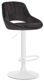 Banco alto Milet em veludo com estrutura branca 85-106 x 47 x 48 cm Preto