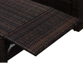 2 pcs conjunto lounge jardim c/ almofadões vime PE castanho