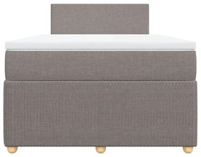 Cama boxspring c/ colchão 120x190cm tecido castanho-acinzentado