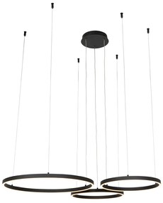 Candeeiro suspenso preto com 3 luzes LED regulável em 3 etapas - Anello Design