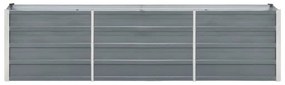 Canteiro elevado de jardim aço galvanizado 240x40x45cm cinzento