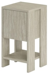 Mesa de Cabeceira "Aurora" - Travertine - 30x55x30cm - Design Moderno