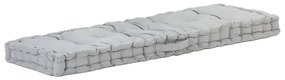 vidaXL Almofadão p/ móveis de paletes algodão 120x40x7 cm cinzento