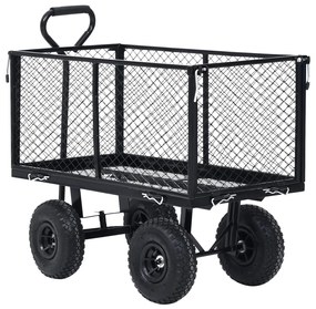 Carrinho de mão para jardim 350 kg preto