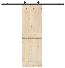 Kit de ferragens para porta deslizante 213 cm aço preto