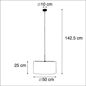 Candeeiro de suspensão moderno preto com abajur preta 50 cm - Combi 1 Moderno