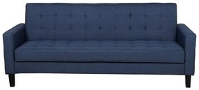 Sofá-cama 3 lugares em tecido azul escuro VEHKOO Beliani