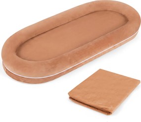 Cama Partilhada para Animais, 185 x 78 x 21 cm, Bordo Removível, Castanho
