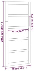 Porta de celeiro 90x1,8x204,5 cm madeira de pinho maciça branco