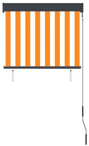 Estore de rolo para exterior 80x250 cm branco e laranja