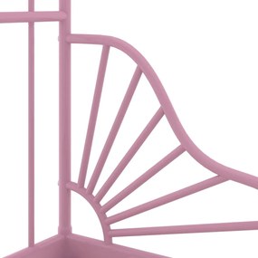 Estrutura de cama extensível em metal rosa 80x130/200 cm