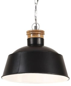 vidaXL Candeeiro suspenso industrial 32 cm E27 preto