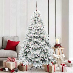 vidaXL Árvore de Natal Artificial com 300 LEDs Branco 180 cm PE e PVC