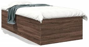 Estrutura de cama 90x190 cm derivados madeira carvalho castanho
