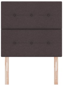 Cabeceira vidaXL Botão Estofada Marrom Escuro 90 cm Tecido