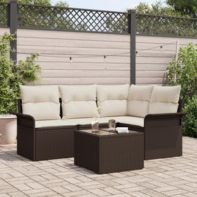 Conjunto de Sofás de Jardim vidaXL 4 Peças com Almofadas Cinza Rattan