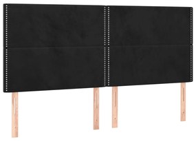 Cama box spring c/ colchão/LED 180x200 cm veludo preto