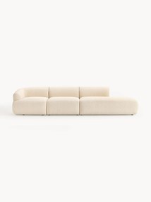 Módulo com chaise longue em bouclé Sofia (4 lugares)