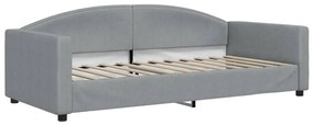 Sofá-cama c/ gavetão e colchões 90x200 cm tecido cinzento-claro
