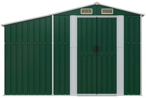 Abrigo de jardim 277x93x179 cm aço galvanizado verde