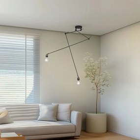 Candeeiro de suspensão moderno preto sem abajur 2 luzes - Blitz