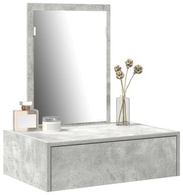 Mesa de Maquiagem Suspensa Cinza Concreto 60x40x70 cm