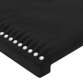 Estrutura de cama c/ cabeceira 90x190 cm veludo preto