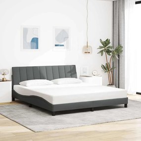 vidaXL Estrutura de cama sem colchão 180x200 cm tecido cinzento-escuro