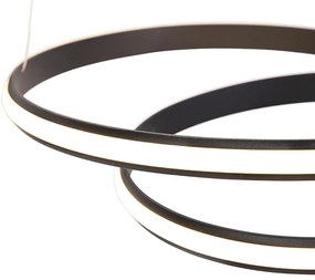 Candeeiro suspenso design preto 55 cm incl. LED - Rowan Moderno