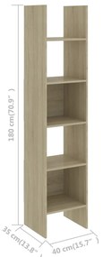 Estante 40x35x180 cm contraplacado cor carvalho sonoma