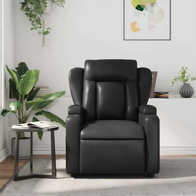 Poltrona de massagens reclinável couro artificial preto