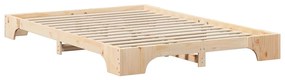 Estrutura de cama de chão Castanho 140 x 210 cm madeira