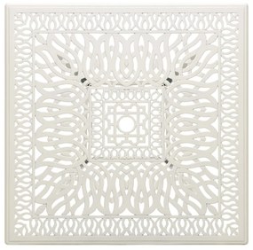 Mesa de jardim 90x90x73 cm alumínio fundido branco