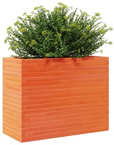 Vaso/floreira de jardim 90x40x68,5cm pinho maciço castanho mel
