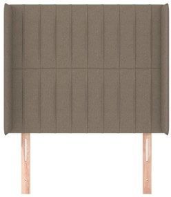 Cabeceira cama c/ abas tecido 83x16x118/128cm cinza-acastanhado