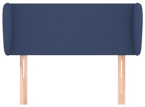 Cabeceira de cama c/ abas tecido 93x23x78/88 cm azul