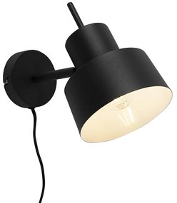 Candeeiro de parede retro preto rotativo e inclinável - Chappie Retro
